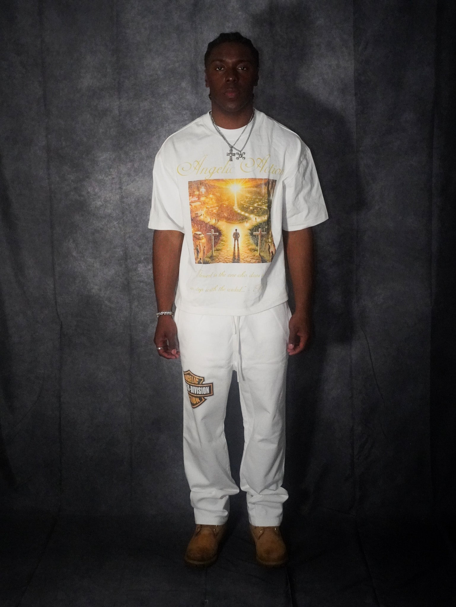 Snow White Blessed Division Sweatpants - Angelic Action