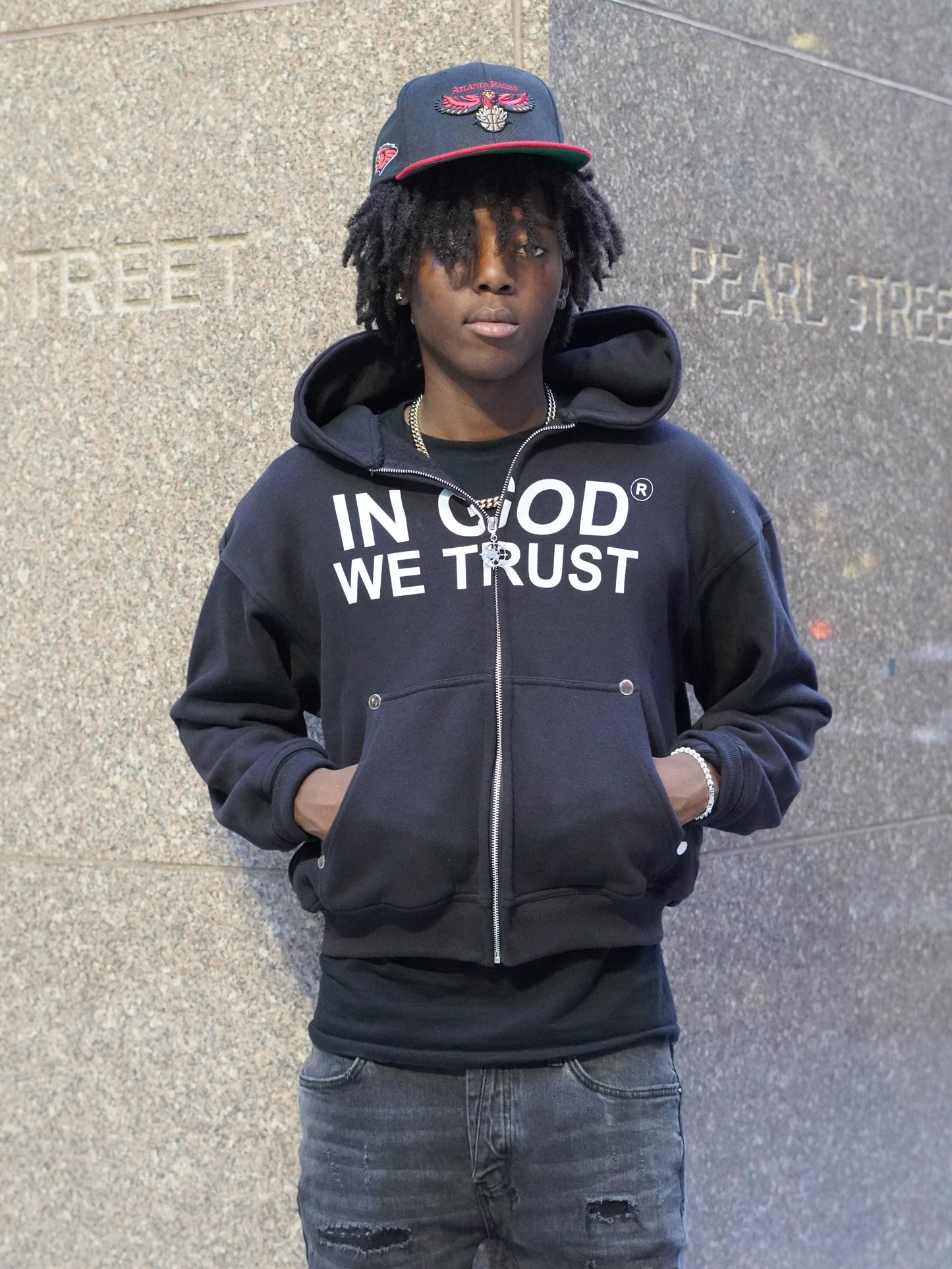 IN GOD WE TRUST HOODIE (BLACK AND WHITE)