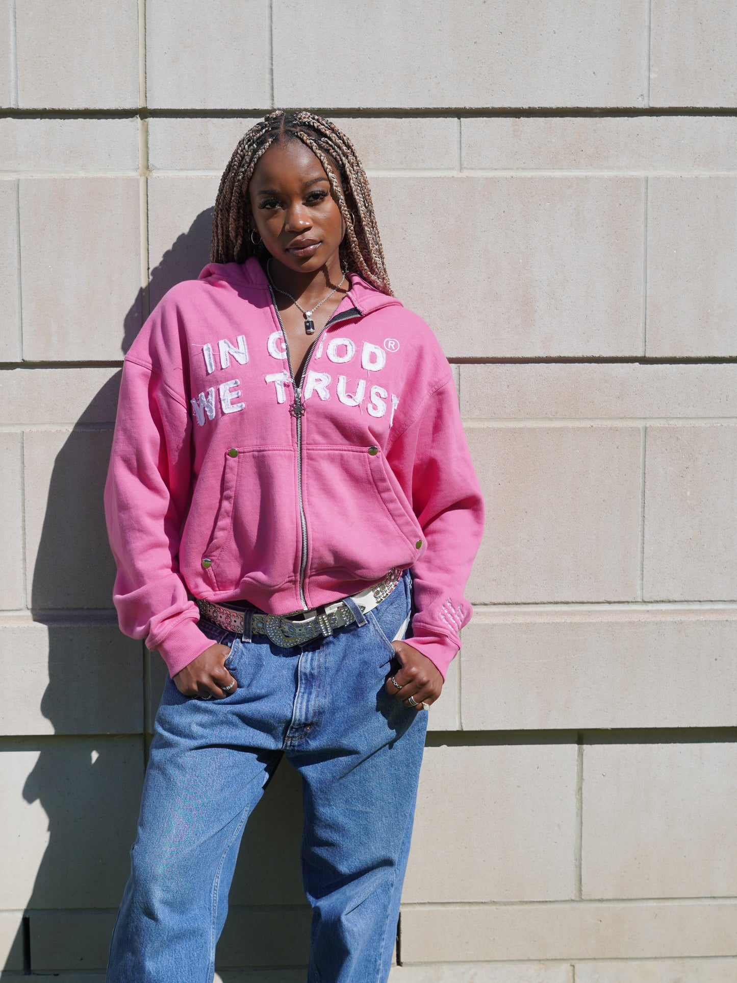 DELUXE IN GOD WE TRUST HOODIE (PINK)