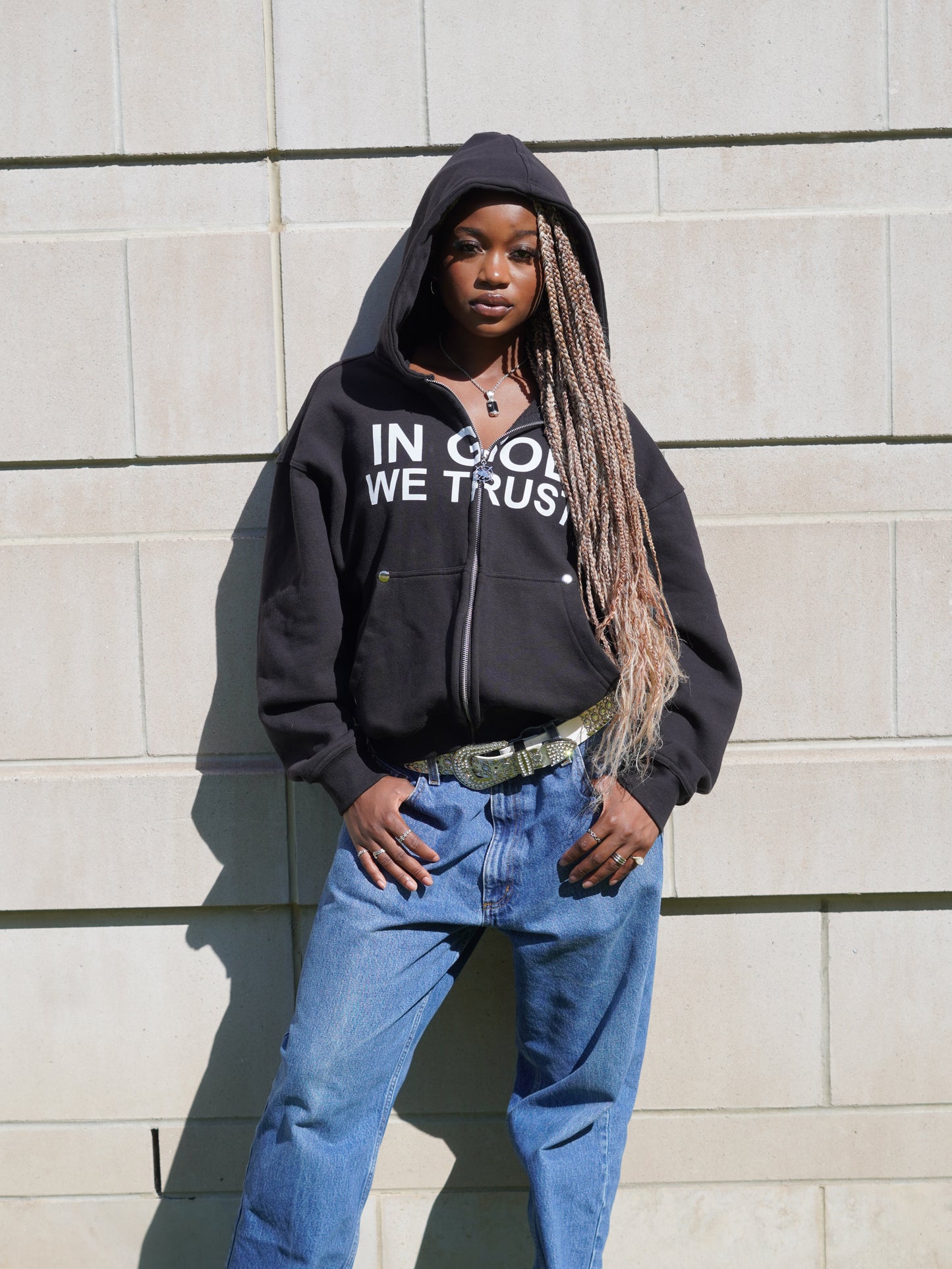 IN GOD WE TRUST HOODIE (BLACK AND WHITE)