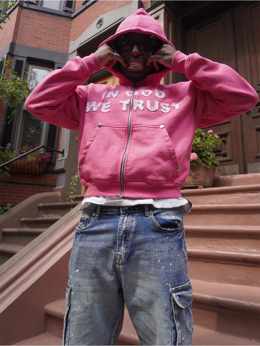 DELUXE IN GOD WE TRUST HOODIE (PINK)