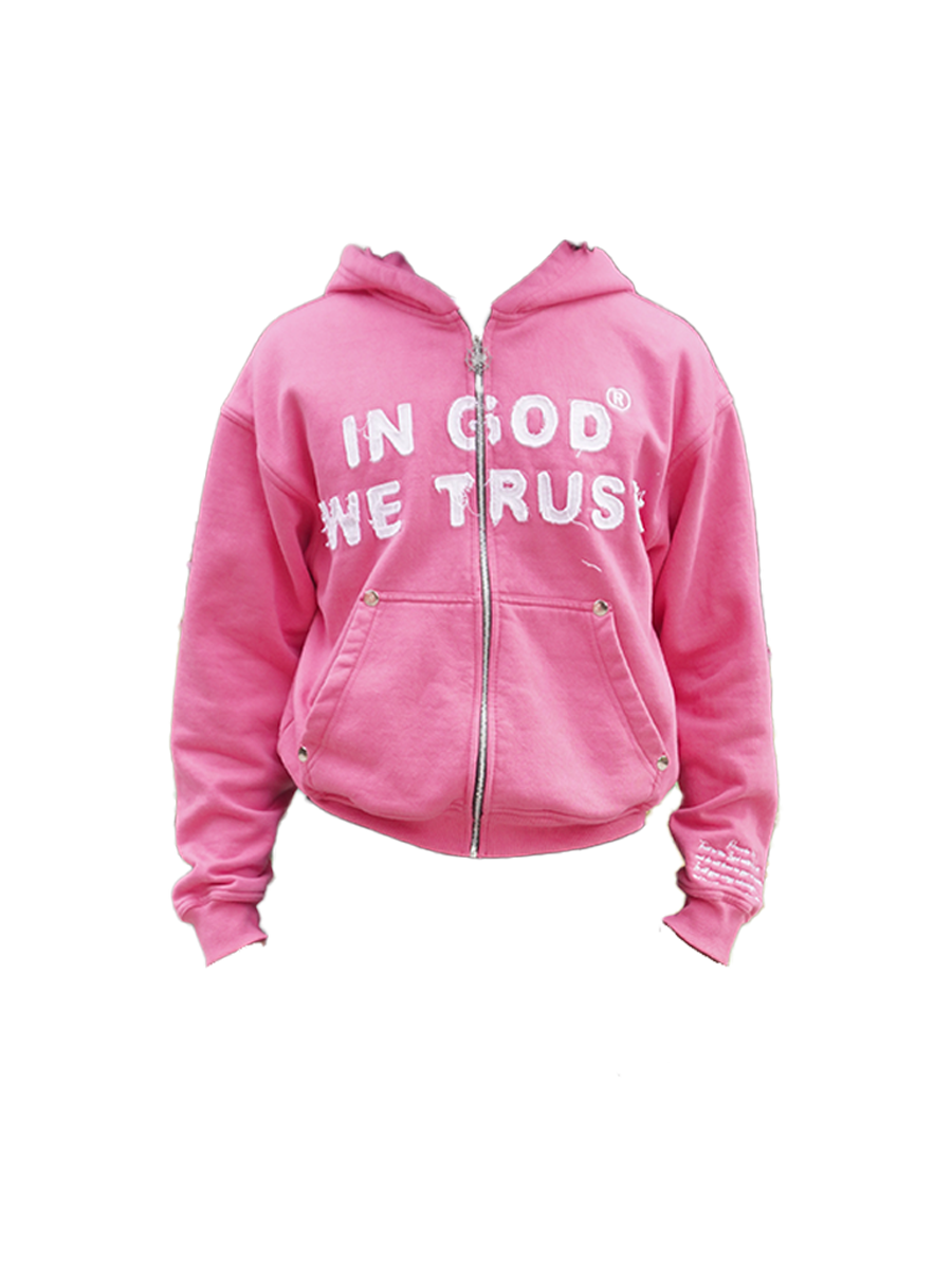 DELUXE IN GOD WE TRUST HOODIE (PINK)